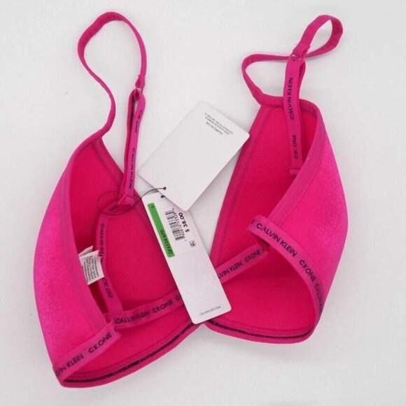 Calvin Klein Triangle Bra Lightly Lined Pink Size Large L - Picture 3 of 6